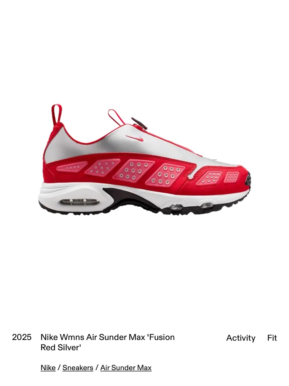 Nike Air Sunder Max Slip-On Sneakers - Red / Silver